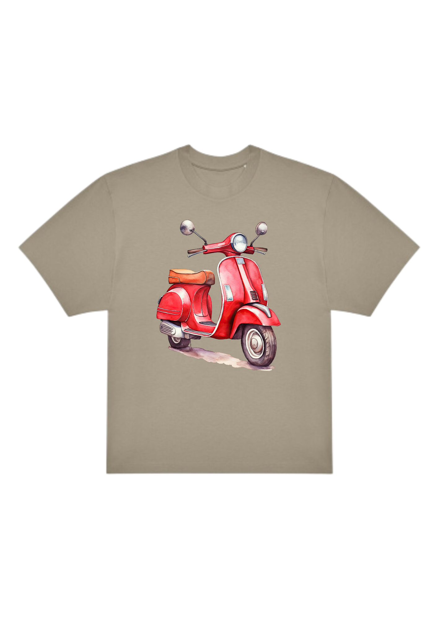 Röd vespa Oversized T-shirt - Bild 3