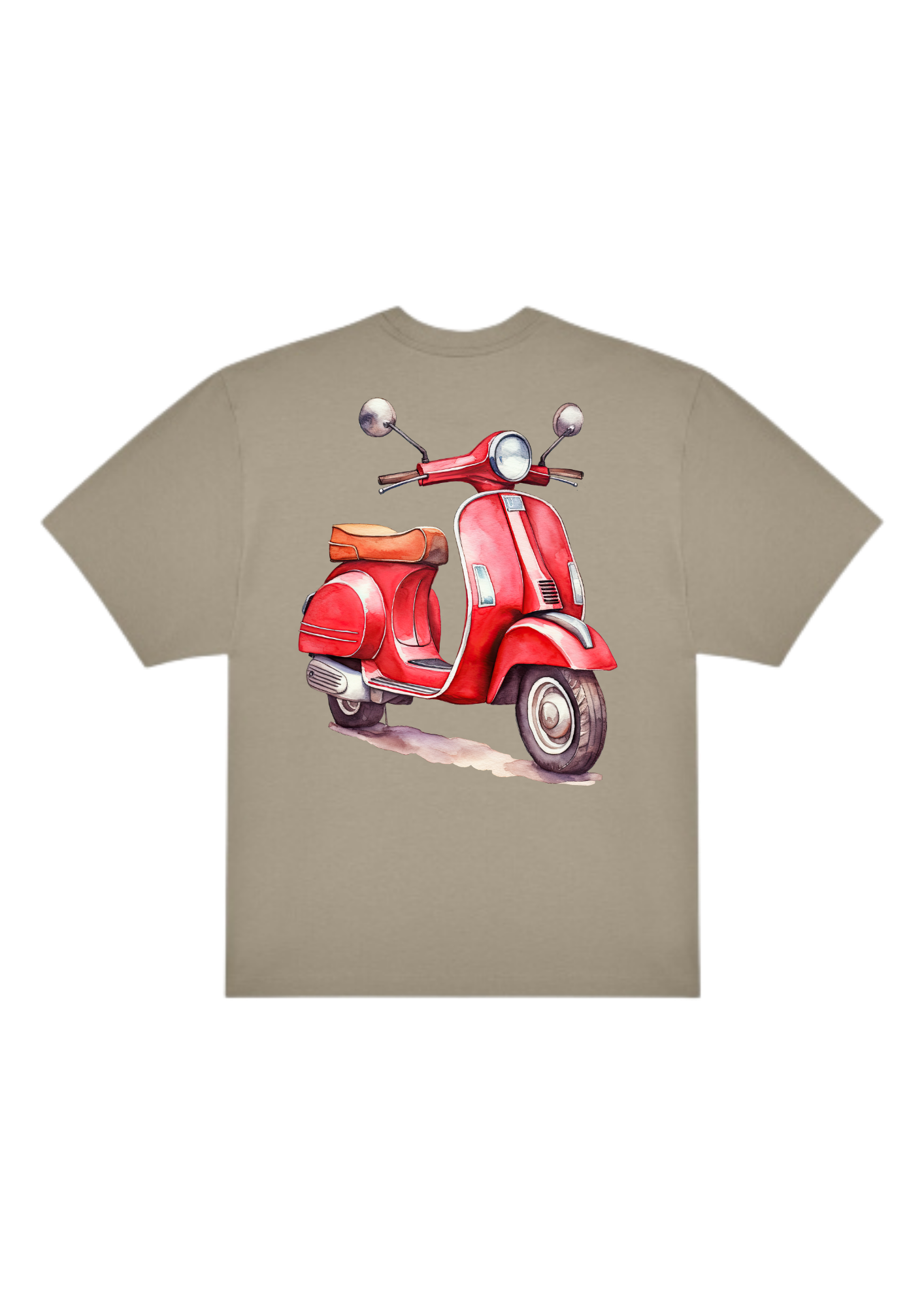 Röd vespa Oversized T-shirt - Bild 2
